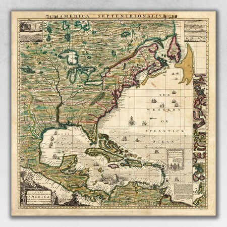Homeroots 18" X 18" Vintage 1773 Map Of British Empire In North America Wall Art 391947
