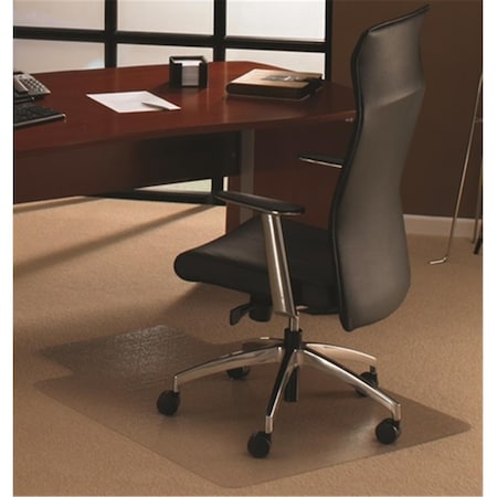Wall-To-Wall Enhanced Polymer Rectangular Lipped Chair Mat For Standard Pile Carpets 0.38 In, Clear 36 X 48 In. WA289481
