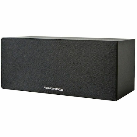 Monoprice Premium Home Theater Center Channel Speaker_ Black 11948