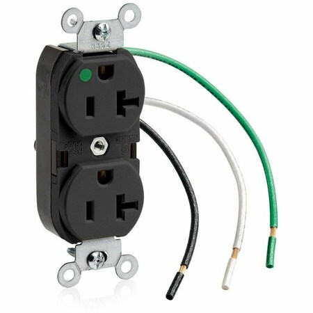 Leviton Heavy Duty Hospital Grade Duplex Receptacle, 20 Amp, 125 Volt 8300-LE