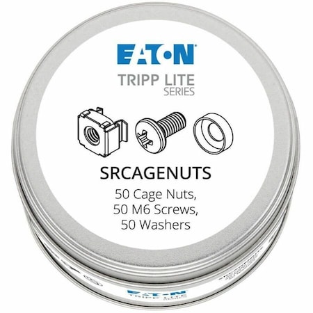Tripp Lite Eaton Tripp Lite Series SmartRack Square Hole Hardware Kit with 50 M6 screws and washers - 50 Each SRCAGENUTS