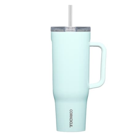 Corkcicle Tumbler, 40 oz, Sip Plus Straw Lid, Steel, Gloss Powder Blue, Insulated 2240GPB