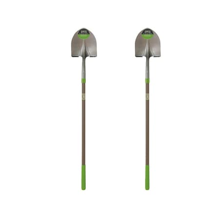 Ames 46.5 in. Fiberglass Handle Steel Blade Digging Shovel, Comfort Step, 2-Pack 10000-07553