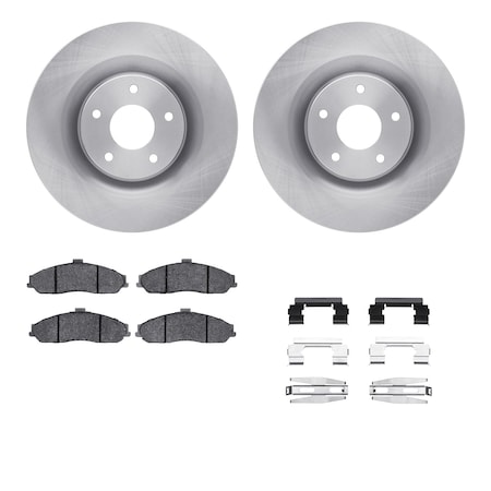 Dynamic Friction Co DFC Rotors with EURO 5000 Ceramic Brake Pads includes Hardware 6612-46038