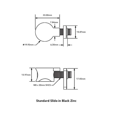 80/20 T-SlotFramingConnectr, Zinc, Blk, 17.5x20mm 40-3359