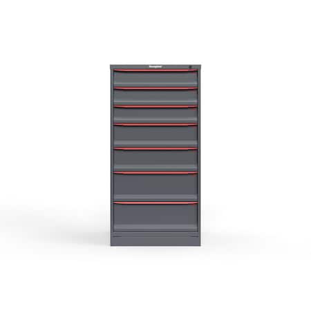Strong Hold 7 drawer cabinet - (3x 5ft, 2x 7ft, 2x 9ft) - Red accents - Keyed Alike S3060-PPAAS-0702DS