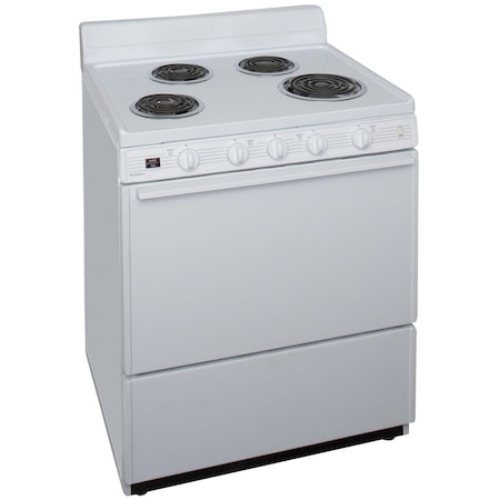 Premier Electric Range, 30 inW x 40 inH x 26 inD, 3.91 cu. ft. Oven, No Drawer, Coil Top Stove, White 805718