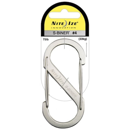 Nite S-Biner Size No.4 Silver 2 in 1 Carabiner sb40311