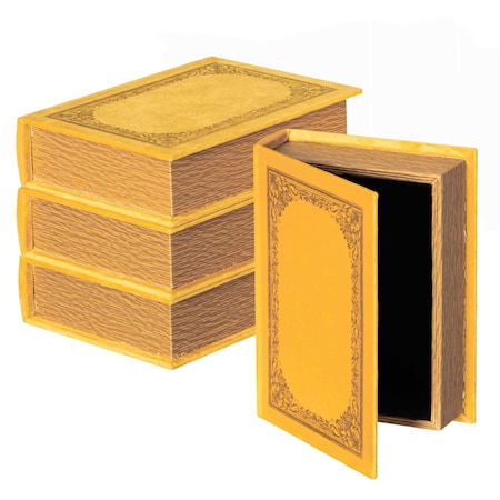 Vintiquewise Set of 4 Vintage Book Design Decorative Boxes - Wedding Card Boxes, Keepsake Boxes, Craft QI003691.Y.4