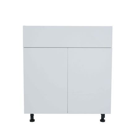 Cambridge Radiance 30in.Wx24in.Dx34.5in.H Ready to Assemble Slab Sink Base Kitchen Cabinet in White Gloss SA-SB30-WG-KIT