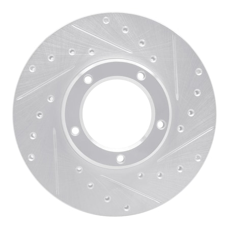 Dynamic Friction Co DFC Brake Rotor - Drilled and Slotted - Silver 631-76098R
