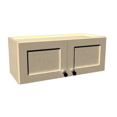 Rigel Cabinetry Kitchen Wall Cabinet, 30 in W x 12 in H, 2-Door, Raw Maple, Solid Wood RTA - 806208