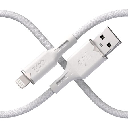 360 Electrical Fluid USB-A to Lightning Braided Charging Cable, 5ft, Granite Grey 3E0794-PDW8NA
