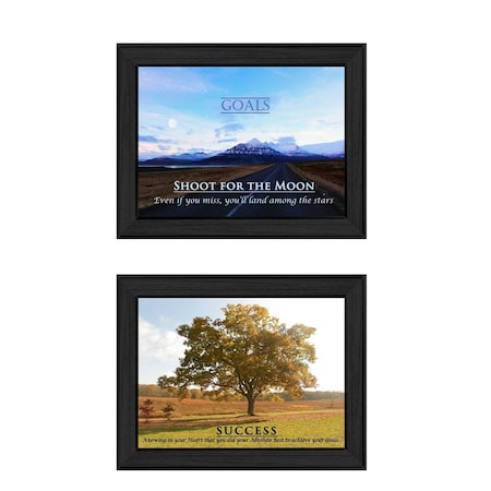 Homeroots Set Of Two Success 1 Black Framed Print Wall Art, 2PK 405751