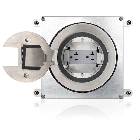 Leviton Steel 6" Concrete Floor Box 20A Dup Gry FBID1