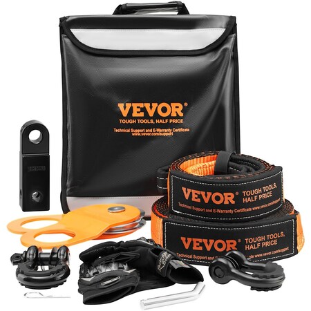 Vevor Winch Recovery Kit Tow Strap Shackle Emergency Kit 3" x 30' 30000 lbs 8PCS, 8PK JPJYG1650417562755000000