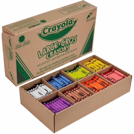 Crayola Large Crayon Classpack, 8-Color Combo, 400PK 52-8038