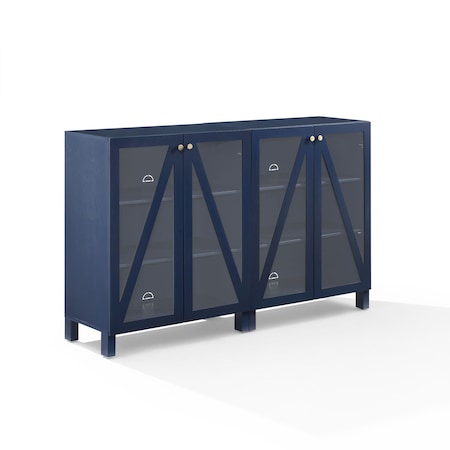 Crosley Cassai 2-Piece Media Sideboard Cabinet Set KF13133NV