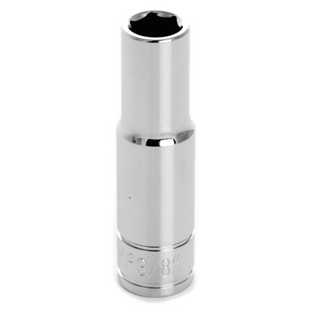 Perform Tool Socket 3/8 In Drive; 3/8 In; Standard; Deep Socket; 6 Point; Polished Nickel Chrome Plated W38312