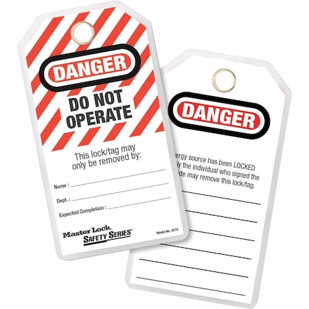 Master Lock Safety "Do Not Operate" Lockout Tagout Tags, English, 12/Bag, 497A 497A
