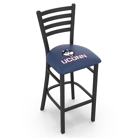 Holland Bar Stool Co 25" Blk Wrinkle Connecticut Stationary Counter Stool, Ladder Back L00425ConnUn