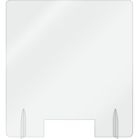 Aarco Polycarbonate Freestanding Protection Shield w/ Pass Thru FPS3030PC