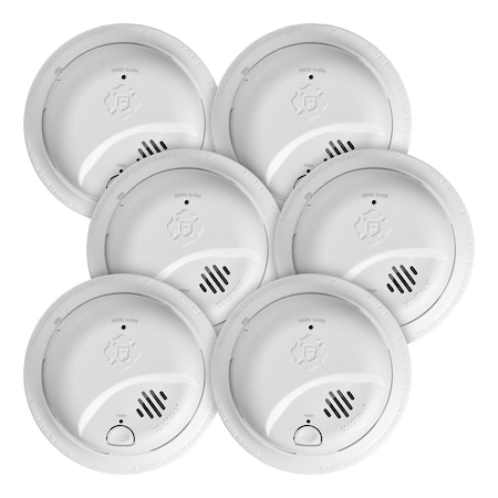 Brk Smoke Alarm, 2.25 in H, 5.69 in W, PK6 SMI105-AC