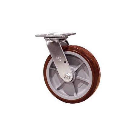 Service Caster 8 Inch Polyurethane Wheel Swivel Caster with Roller Bearing SCC-30CS820-PPUR