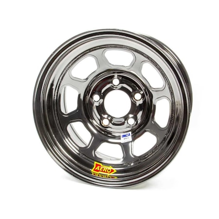 Aero Race Wheels 52-985040BLK 52 Series 4 in. Back Spacing IMCA Rolled Wheel, Black Chrome, 15 x 8 in. ARW52-985040BLK