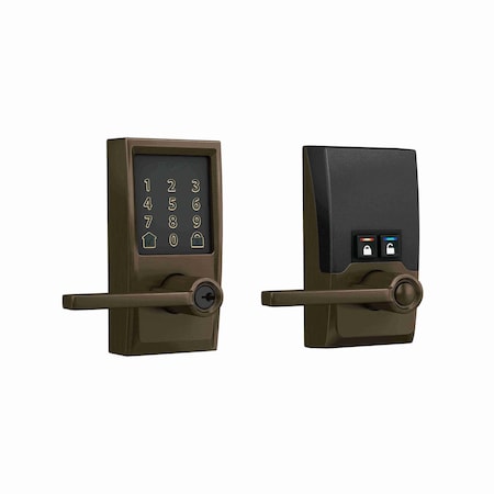Schlage Residential Century Encode Smart Wifi Touchscreen Latitude Lever Lock with C Keyway; 16300 Latch; and 10063 FE789WBCCEN530LAT