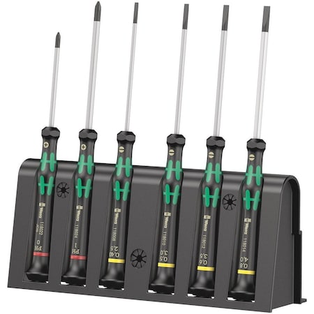 Wera 2035/6 B Screwdriver set and rack for electronic applications, 6 pieces 5118152001