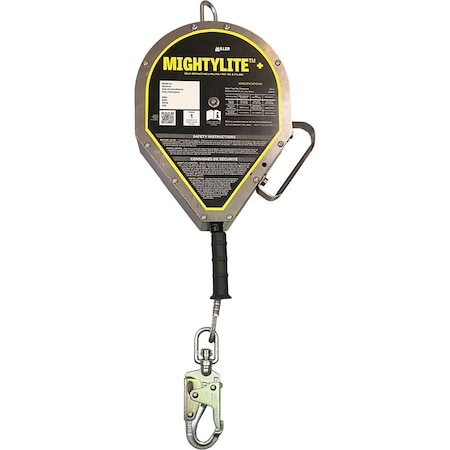 Miller Self-Retracting Lifeline w/Galvanized Steel Cable, Steel Carabiner and Steel Swivel Snap Hook MML-OGC1-02/50FT