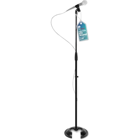 Promaster Round Base Microphone Stand, Portable, Adjustable, Studio-Quality, Compact, Black PRMSMI45