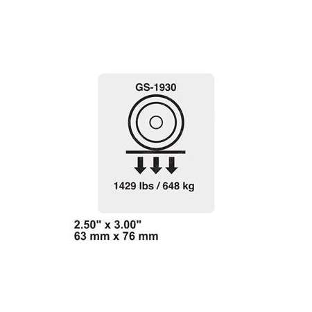 Genie REPLACEMENT DECALLABELWHEEL LOAD1930PAR  1256070
