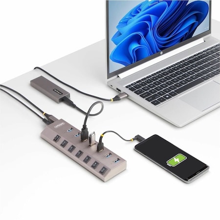 Startech.Com 7-Port Self-Powered USB-C Hub with Individual On/Off Switches, USB 3.0 5Gbps Expansion Hub 5G7AIBS-USB-HUB-NA