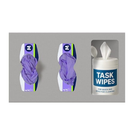 Origin Dispensing Solutions Protective Wear Dispenser-Double Glove & Misc Storage-ABS-Beige PA10X02BG