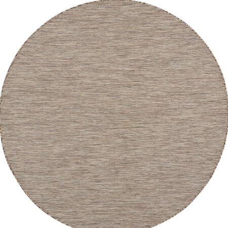 Homeroots 6' Beige Round Power Loom Area Rug 522450