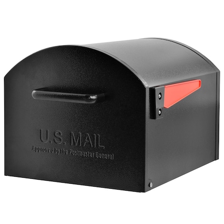 Mail Boss Orca XL Non-Locking Post-Mount Mailbox, Black, USPS T4 Approved 805918