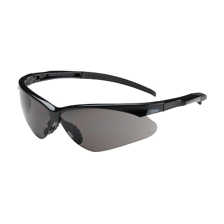 Bouton Optical Semi-Rimless Safety Glasses with Black Frame, Gray Lens and Anti-Scratch / Anti-Fog Coating 250-28-0021