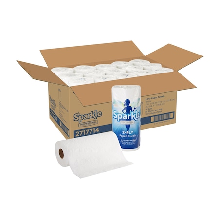 Georgia-Pacific Sparkle Perforated Roll Paper Towels, 2 Ply, 85 Sheets, 60 ft, White, 15 PK 2717714