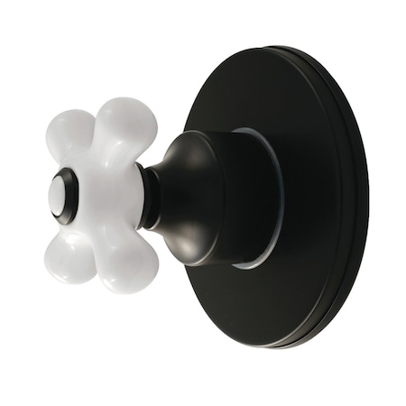 Kingston Brass Single-Handle Six-Way Diverter Valve with Round Trim Kit, Matte Black KS4030PX