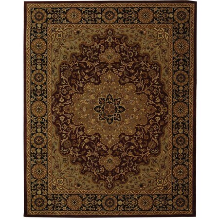 Safavieh 5 x 8 ft. Medium Rectangle- Traditional Heritage Red And Black Hand Tufted Rug HG760B-5