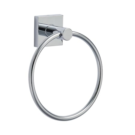 Geo 6-9/16" Modern Metal Circle Towel Ring Polished Chrome Finish GBA-EMCTR-PC