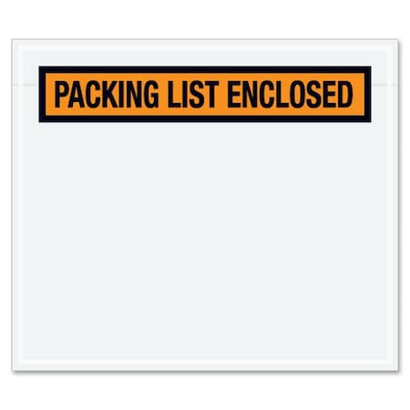 Zoro Select Packing List Envelopes, Orange, PK1000 PL32