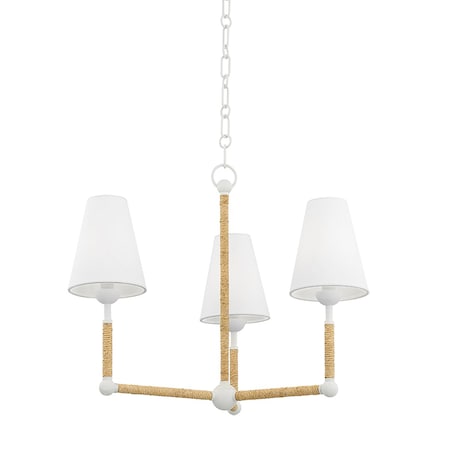 Mitzi Megan Molten X Mariana 3 Light Chandelier 6.25 In. Textured White H708803-TWH
