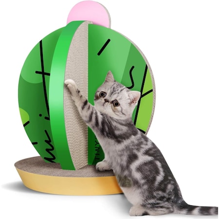 Scratchme Tinklylife Cat Condo Scratcher Post Cardboard, Looking Well with Cute Cactus Shape Cat Scratching H PTFURNSCRATPADCACTUS