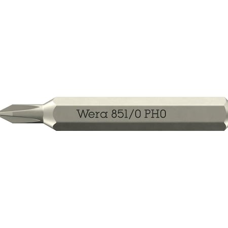 Wera 851/0 Micro bits for Phillips screws, PH 00 x 30 mm 5058120001