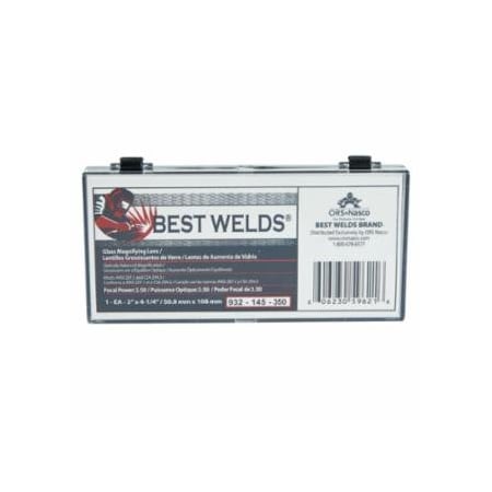 Best Welds Glass Magnifier Plate, 2 in x 4.25 in, 3.5 Diopter, Clear 901-932-145-350