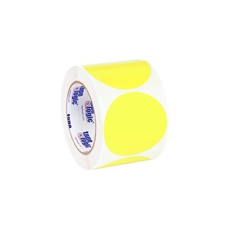 Bubblefast 3'' Fluorescent Yellow Inventory Circle Labels BFDL614L
