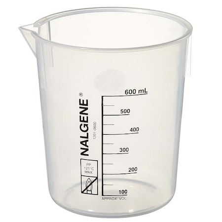 Nalgene Beaker, Plastic, Colorless, PK24 1201-0600